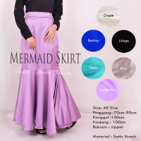 Jual Rok Pesta Panjang Polos Muslimah Mermaid Skirt / Rok Duyung Satin Murah