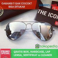 Jual Kacamata Rayban Aviator Silver Murah