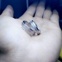 cincin couple Titanium gratis ukir nama+box cincin, pria wanita