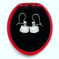 ANTING HELLO KITTY / HK PERAK / SILVER 925 LAPIS EMAS PUTIH ASLI ORI