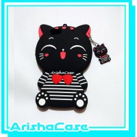 Jual Case 4D Lucky Cat Stripes OPPO F1s A59 /Softcase/Karakter/Rubber/3D Murah