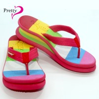 Jual SANDAL WANITA WEDGES PELANGI