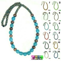 Jual Kalung Batu dayak airmas manik strip warna kalimantan etnik fashion Murah