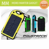 Jual Solar Waterproof Power Bank 5000mAh - Yellow with Black Side Murah
