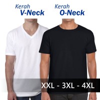 Jual Baju Kaos Polos O-Neck / V-Neck Kaos Oblong Jumbo Big Size XXL 3XL 4XL Murah