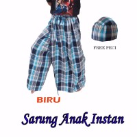 Jual sarung celana anak instan karakter UJE kotak-kotak FREE PECI Baju koko Murah