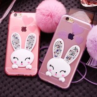 Jual Rabbit Diamond Silicone soft case TPU FOR iPHONE 6/6+ I 7/7+SAMSUNG S7 Murah