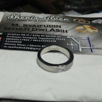 cincin kawin nikah tunangan perak single lspis emas putih(rhodium)