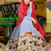 AZZURA SYARI GREY SET HIJAB GAMIS BERGO BUSUI