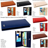 dompet best seller wanita lipat eco kartu kulit lacoste
