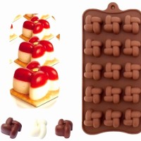 Jual Cetakan silikon coklat es puding silicone model unik 15 pcs Murah