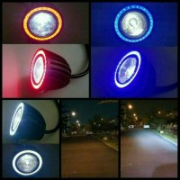 Jual LAMPU TEMBAK SOROT OWL 1 LED CREE 10 WATT DENGAN ANGEL EYES grade a++ Murah