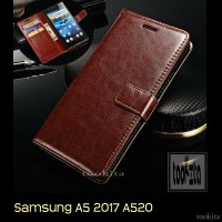Jual Samsung Galaxy A5 2017 A520 Retro PU Leather Flipcase Luxury Wallet Murah
