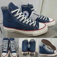 Sepatu Kets Converse Allstar 70s Denim High Navyblue Biru