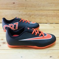 sepatu futsal anak nike cr7 black oranye size.32-37 original premium