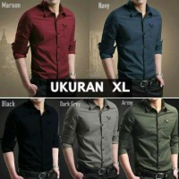Kemeja Pria Slim-fit Formal putih Polos ( Ukuran big/ XL)