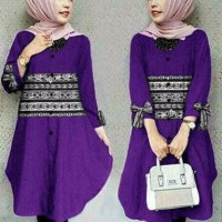 Jual HOT SALE Tunic Purple Combi Batik Kasih Murah