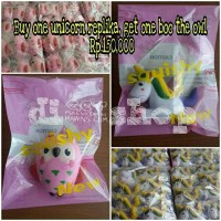 Jual Buy 1 get 1 squihy boo the owl + unicorn replika Murah