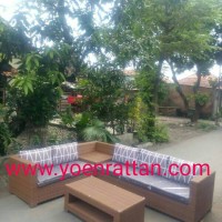 Jual Kursi / Sofa Tamu Sudut Rotan Sintetis Murah