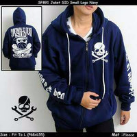 Jual sweater / jaket superman is dead ladyrose navy ziper Murah