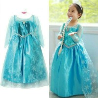 Jual KOSTUM ELSA FROZEN GAUN BUSANA ULANG TAHUN DRESS BAJU PESTA IMPORT Murah