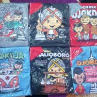 Jual Setelan Kaos Oblong Jogja+Celana Pendek Anak Size S, M, L Bahan Katun Murah
