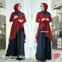 Baju Muslim wanita muslimah Hijab Jenahara V Metris Hijab 3in1 Maroon