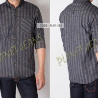 Jual kemeja flanel pria / kotak flannel cowok lengan panjang slim fit 254 Murah