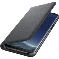 Jual Samsung Galaxy S8 Plus Case LED Flip Wallet - Black (Original) Murah