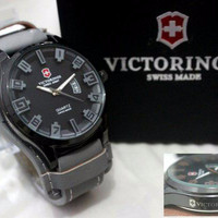 Jam Tangan Pria Swiss Army Victorinox Kombo Leather Grey Laris Manis