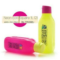 Jual Tupperware Eco Square Bottle 1 Liter Flip Top Tempat Minum Botol 1Lt L Murah