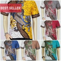 Jual Baju Batik Blok Warna Bunga Moder || Batik Pria 2614-2618 Murah