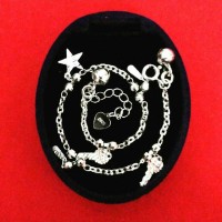 GELANG BRACELET RANTAI NORI BINTANG PERAK SILVER 925 LAPIS EMAS PUTIH