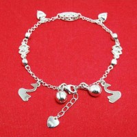 GELANG BRACELET RANTAI NORI PERAK SILVER 925 LAPIS EMAS PUTIH ORIGINAL