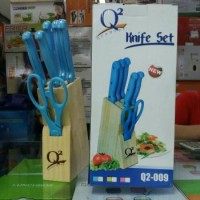 Pisau Set - Knife Set - Q2 - 8Pcs - Biru Limited