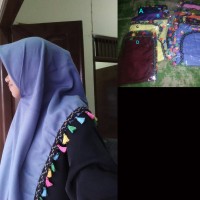 Jual kerudung Segi Empat Pom Pom / tassel pom pom Murah