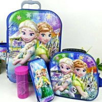 Jual TAS TROLLEY FROZEN/TAS TROLLEY ANAK 6D 4IN1/TAS TROLI ANAK SET RANSEL Murah