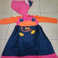 dress anak muslim pakaian bayi perempuan dres hijab baju gamis orange