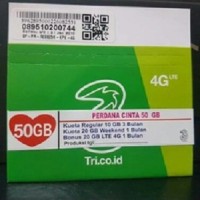 Jual kartu perdana internet three cinta 10 kuota 3 50 gb tri data 50gb 20gb Murah