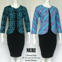 Jual Bolero Batik Nuri Bolak Balik Biru Murah