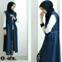 Jual IRENE LONG BLAZER VEST COAT ROMPI PANJANG HIJAB MUSLIM BISA JUMBO Murah