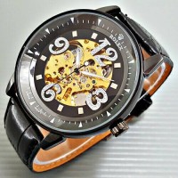 Jual JAM TANGAN ROLEX SKELETON R011 BLACK Murah