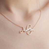 Kalung Nama Emas Muda Asli Unik Ukiran Cantik |Kalung Korea |Hadiah