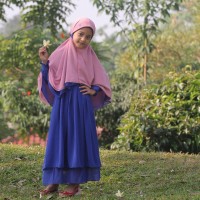 Hijab Alila Kids - Gamis Neo Perdana Kids Biru Elektrik Diskon
