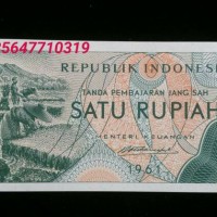 Jual uang kuno lama jadul 1 rp / 1 rupiah 1961 mahar nikah unik Murah