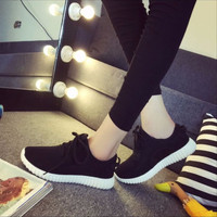 Jual SEPATU WANITA KETS ADIDAS YEZZY|YEEZY BOOST HITAM SOLID SOL PUTIH Murah
