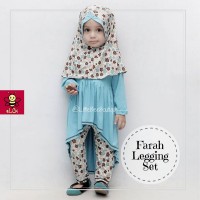 Baju Muslim Anak Casual 1-2 th - Farah Legging Set Biru