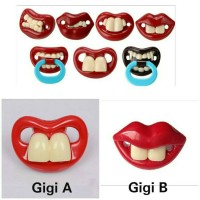 Jual dot empeng bayi unik lucu gigi bibir merah funny baby teeth pacifier Murah