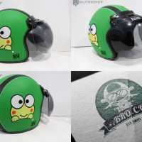 Helm Bogo BROCO Retro Klasik Full Kulit Leather Bordir Keropi