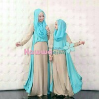Couple Syari Mom Kid Hawwa Aiwa CreamGamis Hijab Kemeja Baju muslim